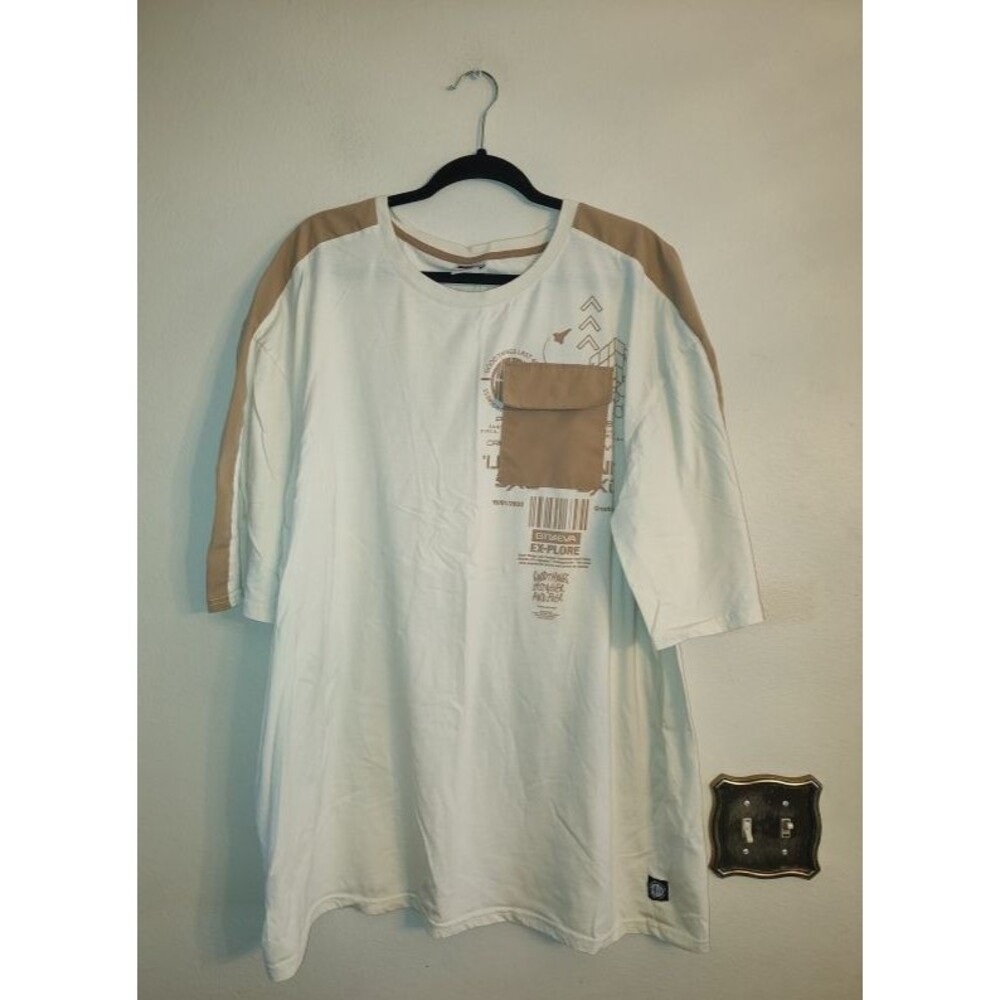 Big & Tall GTL4 Good Things Last Forever Men's Beige T Shirt & Pocket Size 5XB
